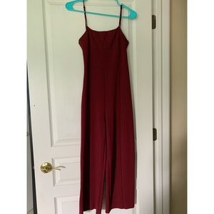 Urban Outfitters Wine Fitted Jumpsuit w/ Low Back